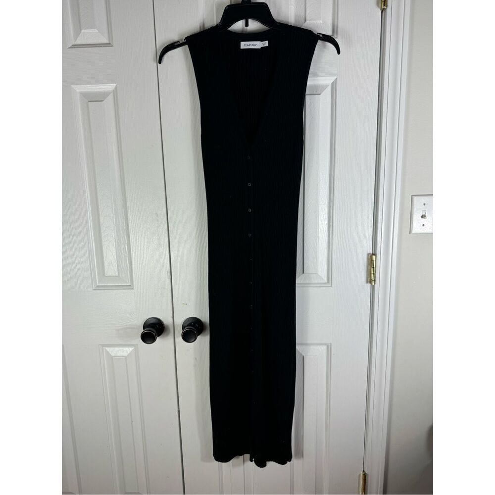 Calvin Klein Womens Sweater Black Dress Size XL